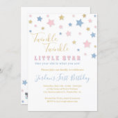Twinkle Little Star First Birthday Invitation (Front/Back)