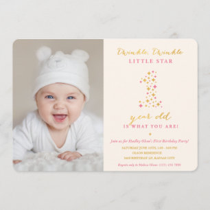 Twinkle Little Star First Birthday Invitations