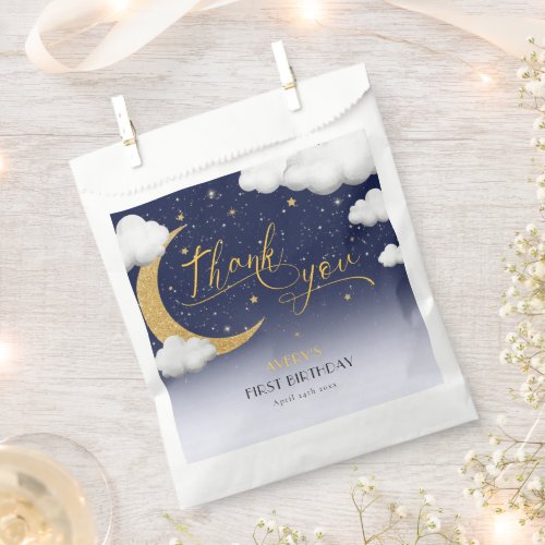 Twinkle Little Star First Birthday Thank You Favor Bag