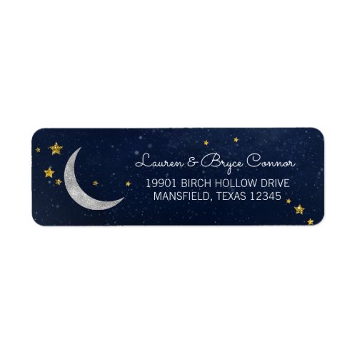 Twinkle Little Star Galaxy  Moon Return Address Label