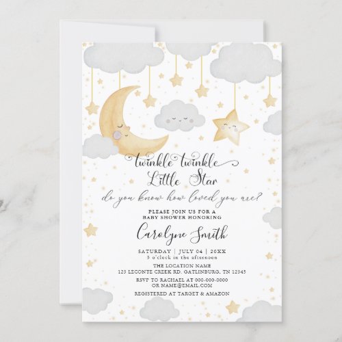 Twinkle Little Star Gender Neutral Baby Shower Invitation