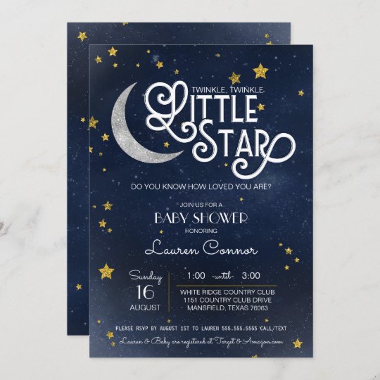 Twinkle Little Star Gender Neutral Baby Shower Invitation | Zazzle.com