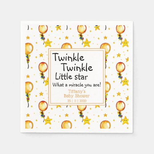 Twinkle Little Star Gender Neutral Baby Shower Napkins