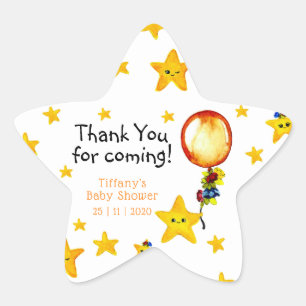 Twinkle Little Star Gender Neutral Baby Shower Star Sticker