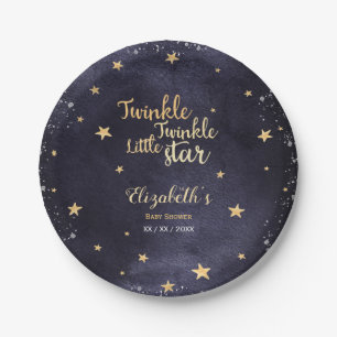 Twinkle little star gender neutral babyshower paper plates