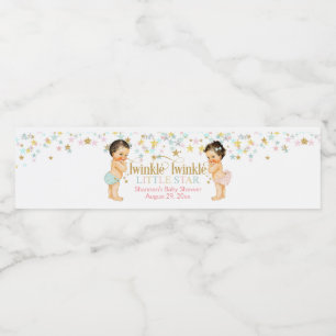 Twinkle Little Star Gender Reveal Baby Water Bottle Label