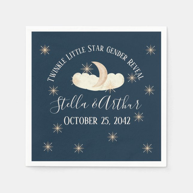 Twinkle Little Star Gender Reveal- Celestial Napkins (Front)