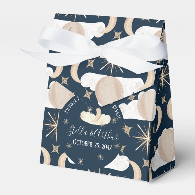Twinkle Little Star Gender Reveal– Celestial Party Favor Boxes (Front Side)