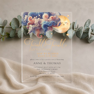 Twinkle Little Star Gender Reveal Custom Party Acrylic Invitations