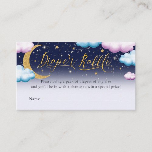 Twinkle Little Star Gender Reveal Diaper Raffle Enclosure Card