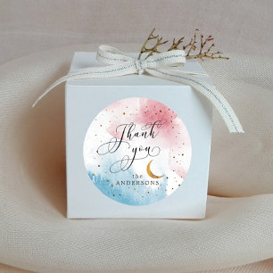 Twinkle Little Star Gender Reveal Favor Classic Round Sticker