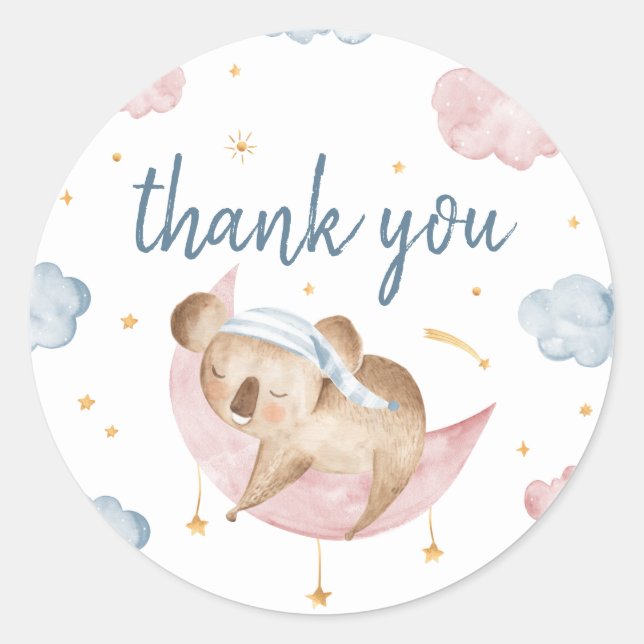 Twinkle Little Star Gender Reveal Favor Stickers (Front)