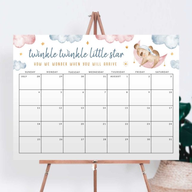 Twinkle Little Star Gender Reveal Guess the date Foam Board (Creator Uploaded)