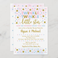 Twinkle Little Star Gender Reveal Invitation