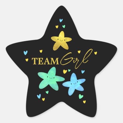 Twinkle Little Star Gender Reveal Team Girl Star Sticker