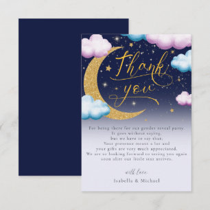 Twinkle Little Star Gender Reveal Thank You Card