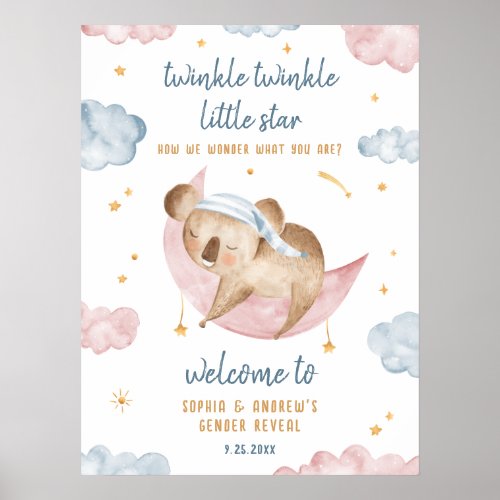 Twinkle Little Star Gender Reveal Welcome Poster