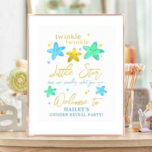 Twinkle Little Star Gender Reveal Welcome Sign
