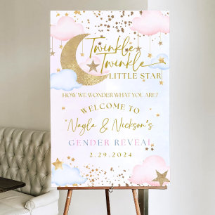 Twinkle Little Star Gender Reveal Welcome Sign Tem
