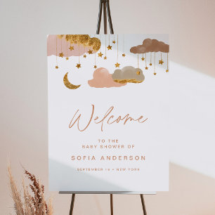 Twinkle Little Star Girl Baby Shower Welcome Sign 