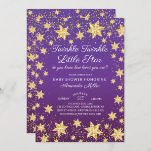 Twinkle Little Star Girls Baby Shower Invitation