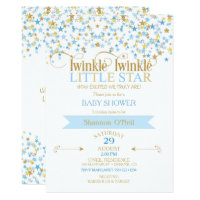 Twinkle Little Star Gold & Baby Blue Card