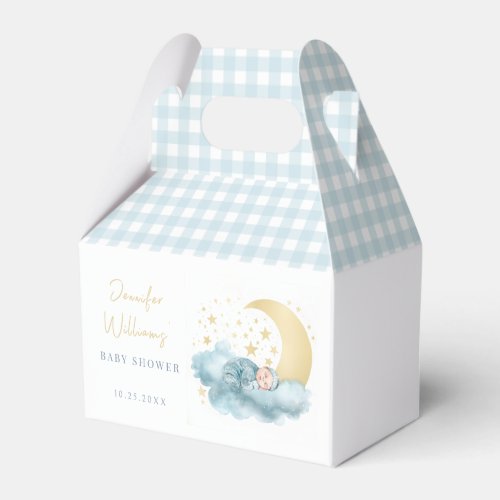 Twinkle little star gold baby boy shower favor box