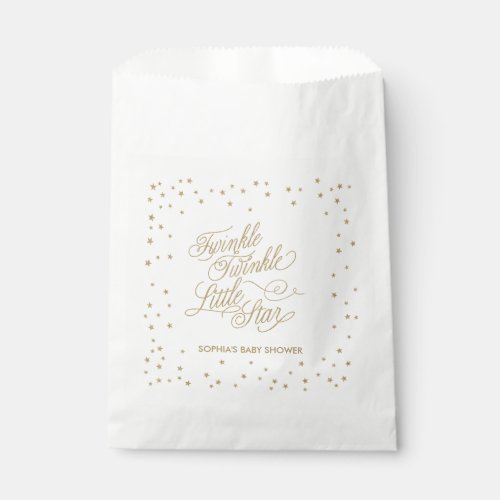 Twinkle Little Star Gold Baby Shower  Favor Bag