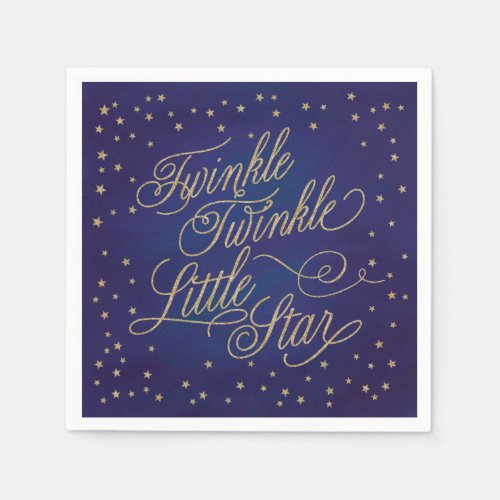 Twinkle Little Star Gold Baby Shower Napkins