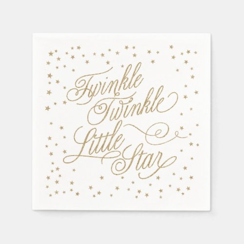 Twinkle Little Star Gold Baby Shower Napkins