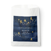 Twinkle Little Star Gold Navy Blue Boy Baby Shower Favor Bag