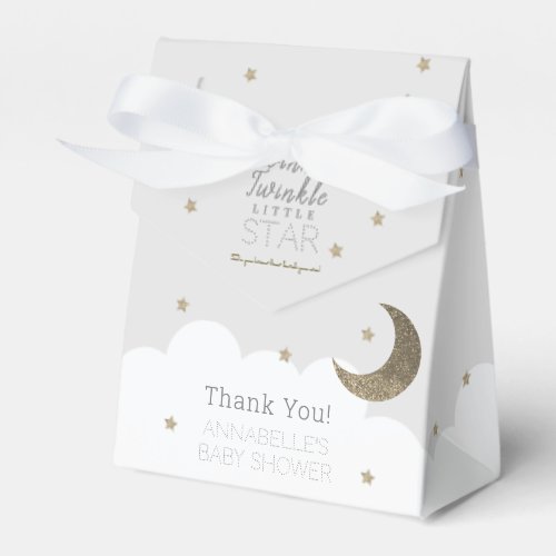 Twinkle Little Star Gray Baby Shower Favor Boxes
