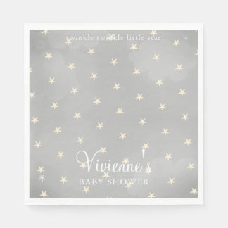 Twinkle Little Star Gray Baby Shower Napkins