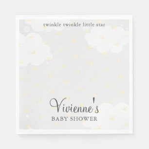 Twinkle Little Star Gray Baby Shower Napkins