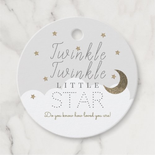 Twinkle Little Star Gray Baby Shower Thank You Favor Tags