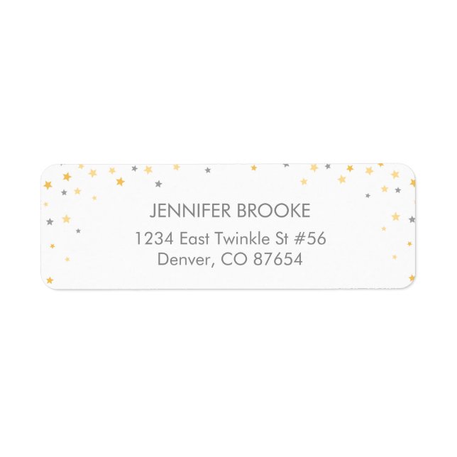 Twinkle Little Star | Gray Return Address Labels (Front)