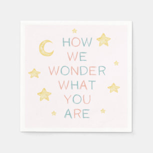 Twinkle Little Star How We Wonder Gender Reveal Napkins