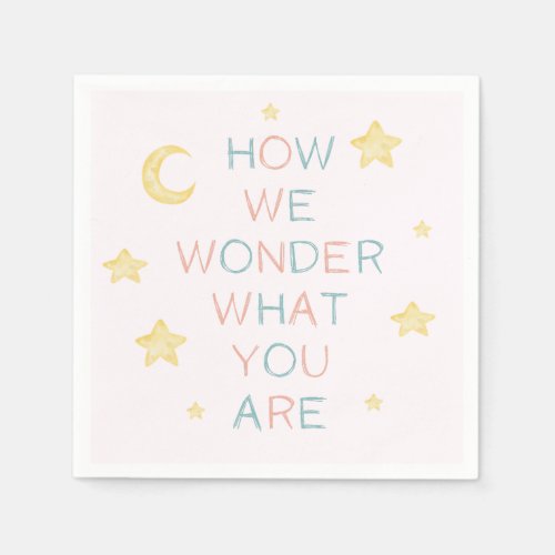 Twinkle Little Star How We Wonder Gender Reveal Napkins