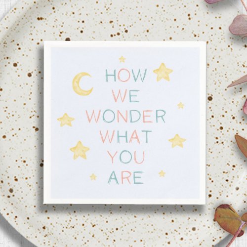 Twinkle Little Star How We Wonder Gender Reveal Napkins