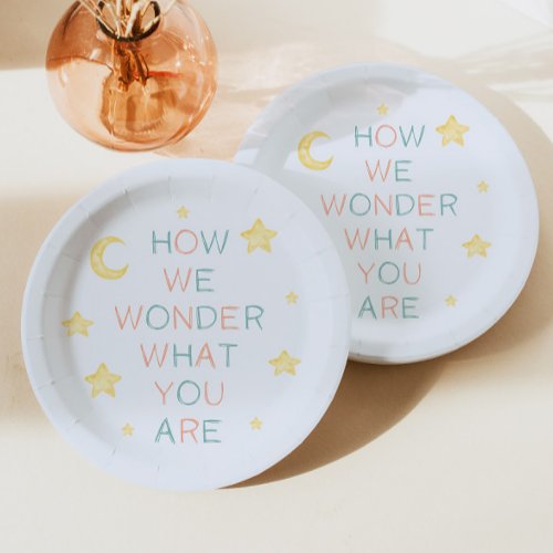 Twinkle Little Star How We Wonder Gender Reveal Paper Plates