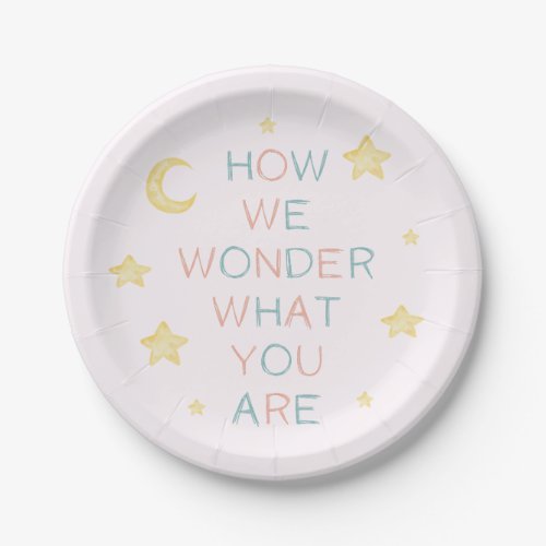 Twinkle Little Star How We Wonder Gender Reveal Paper Plates