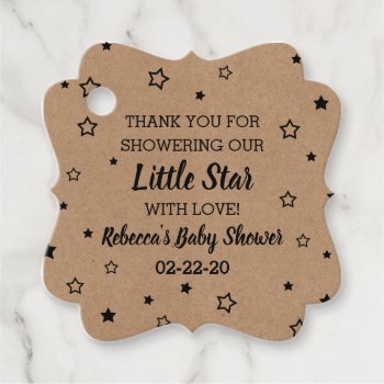 Twinkle Little Star Kraft Baby Shower Thank You Favor Tags by prettypicture at Zazzle