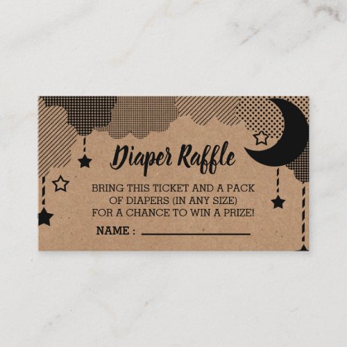 Twinkle Little Star Kraft Diaper Raffle Ticket Enclosure Card