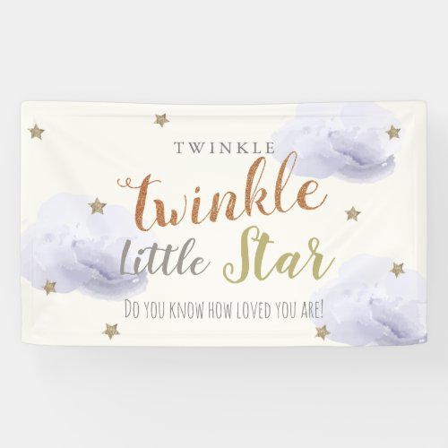 Twinkle Little Star Lavender Baby Shower Banner