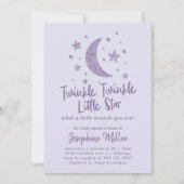 Twinkle Little Star Lavender Baby Shower Invitation (Front)