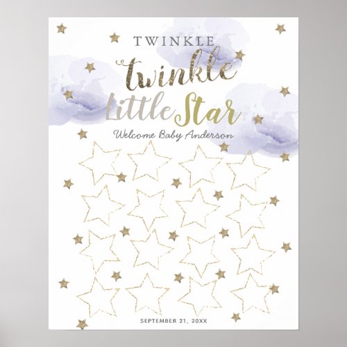 Twinkle Little Star Lavender Guest Book Sign