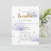 Twinkle Little Star Lavender Virtual Baby Shower Invitation (Standing Front)