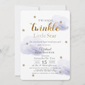 Twinkle Little Star Lavender Virtual Baby Shower Invitation (Front)