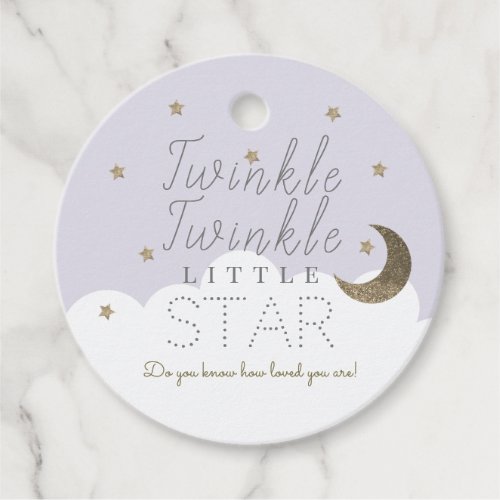 Twinkle Little Star Lilac Baby Shower Thank You Favor Tags