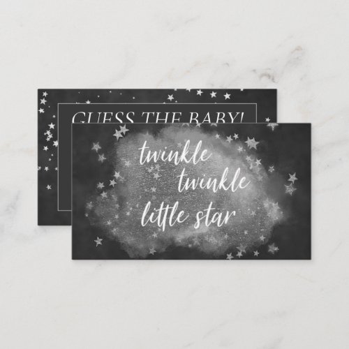Twinkle Little Star  Monochrome Baby Photo Guess Enclosure Card